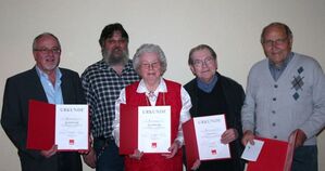 (v.l.n.r: Joachim Poeschel, Heiko Meyer, Anna Herberger, Heinz Götz und Walter Baumann)