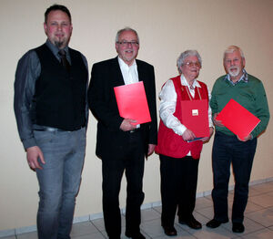 v.l.n.r: Stephan Seifert, Joachim Pöschel, Anna Herberger, Alfred Göckel